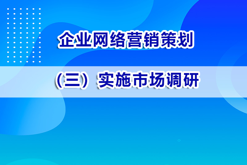 网络营销策划市场调研第三步:实施市场调研;智帮达营销